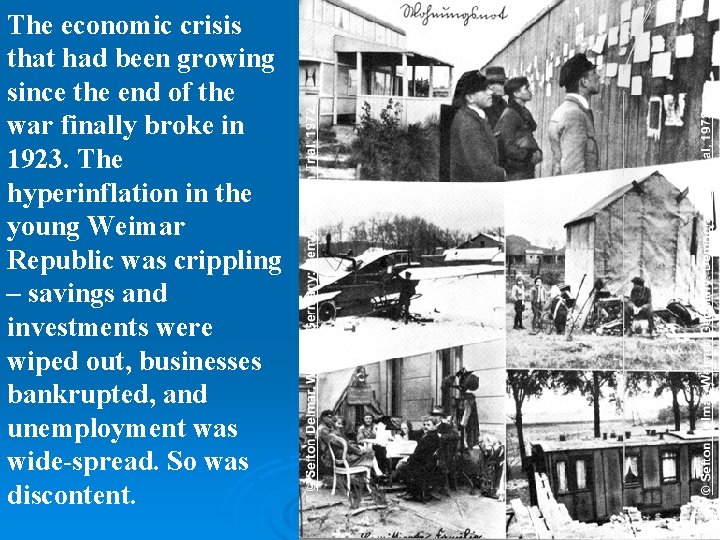 The economic crisis that had been growing since the end of the war finally