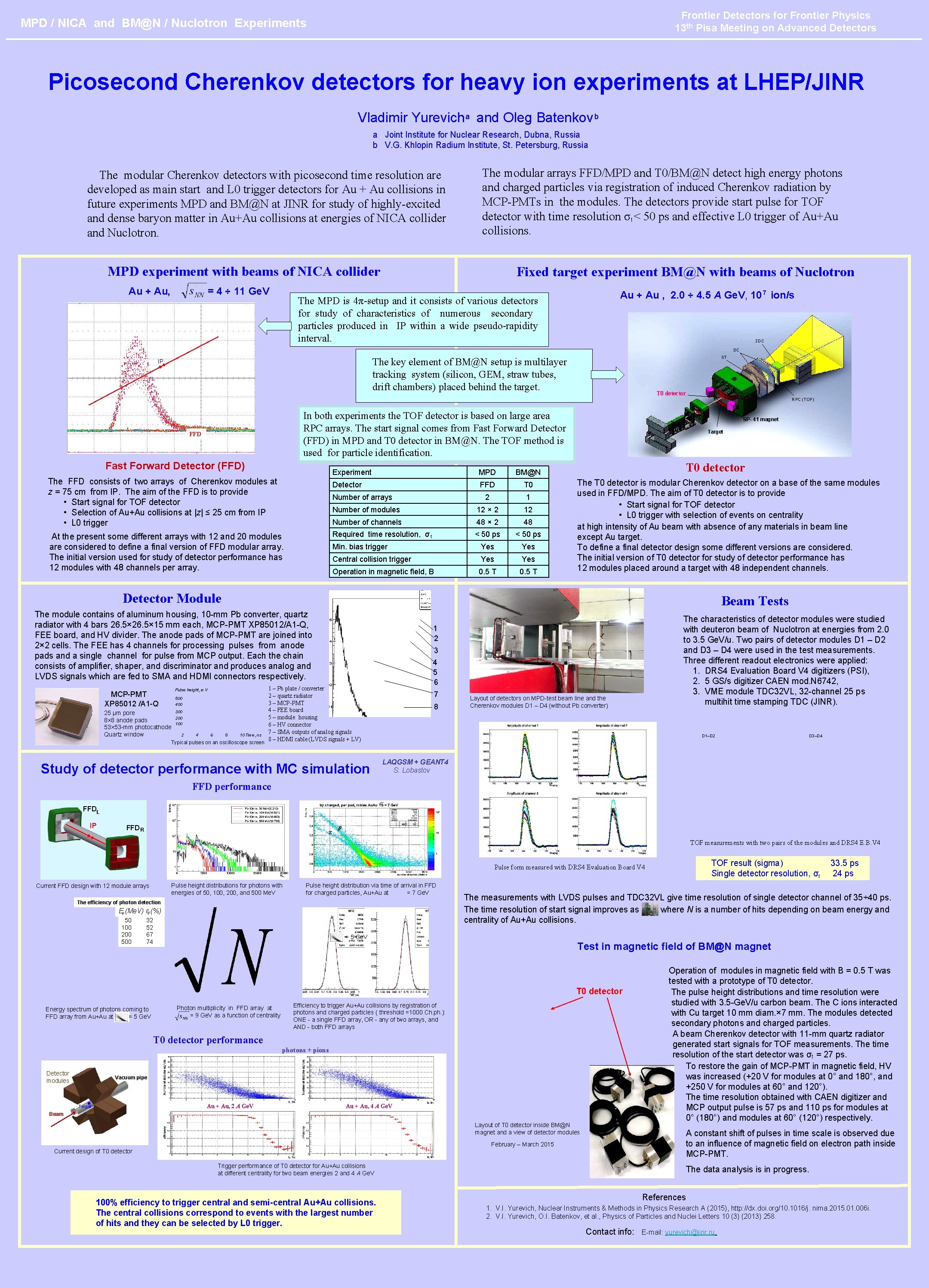 Frontier Detectors for Frontier Physics 13 th Pisa Meeting on Advanced Detectors MPD /