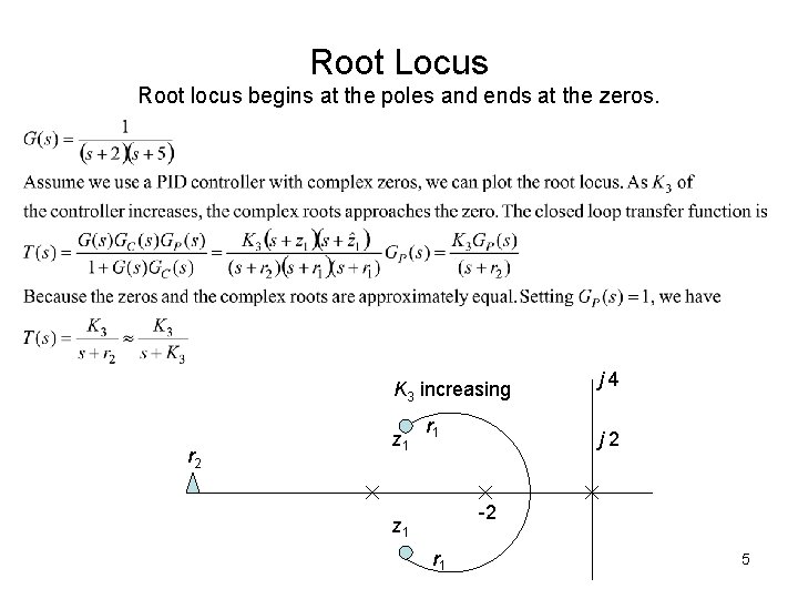 Root Locus Root locus begins at the poles and ends at the zeros. K