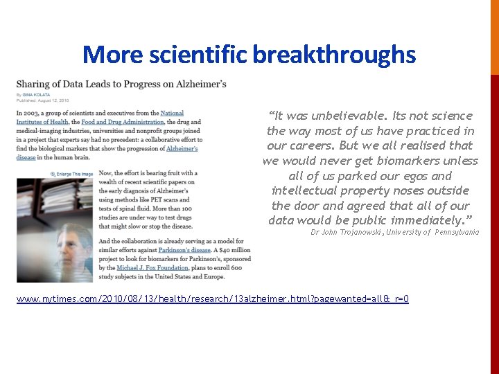 More scientific breakthroughs “It was unbelievable. Its not science the way most of us