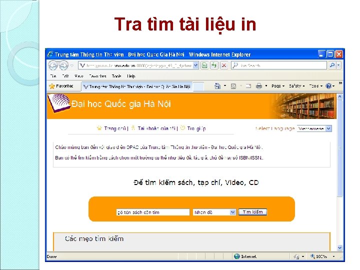 Tra tìm tài liệu in http: //www. lic. vnu. edu. vn 