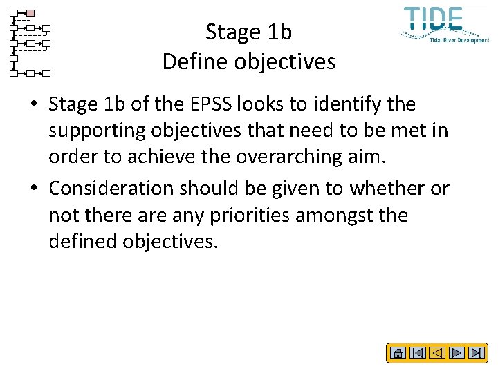 Stage 1 b Define objectives • Stage 1 b of the EPSS looks to