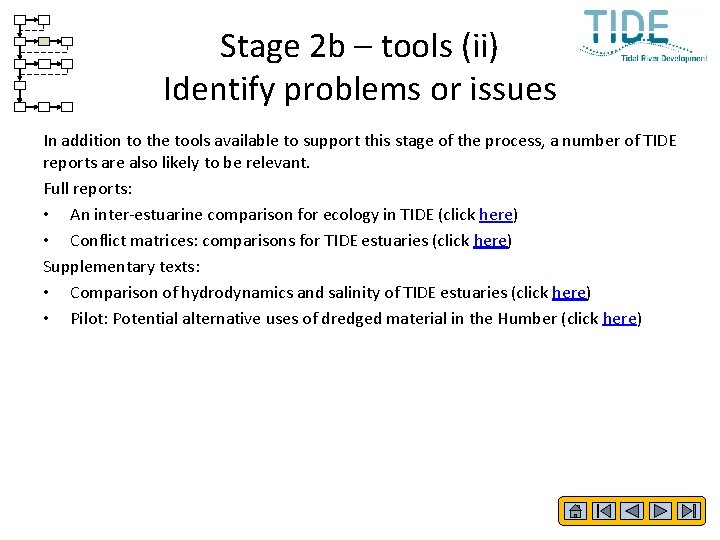 Stage 2 b – tools (ii) Identify problems or issues In addition to the