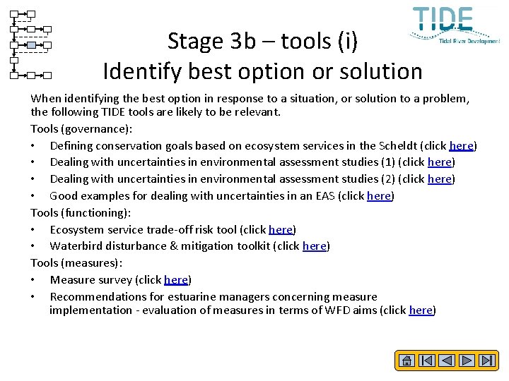 Stage 3 b – tools (i) Identify best option or solution When identifying the