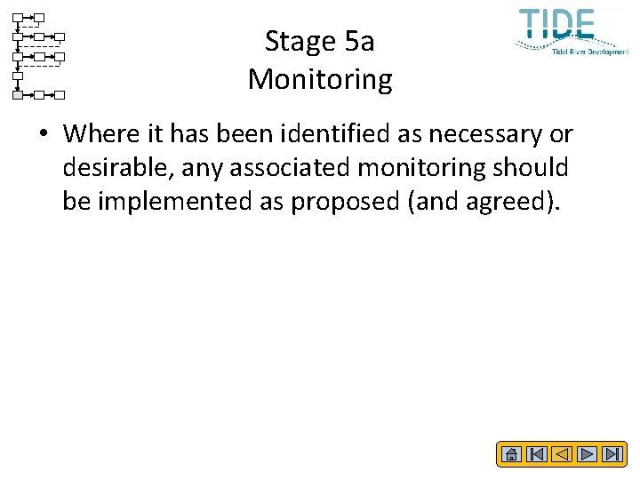 Stage 5 a Monitoring • Where it has been identified as necessary or desirable,