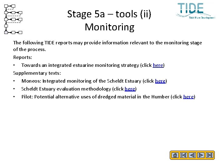 Stage 5 a – tools (ii) Monitoring The following TIDE reports may provide information