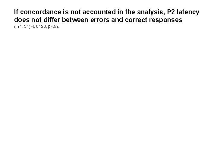 If concordance is not accounted in the analysis, P 2 latency does not differ