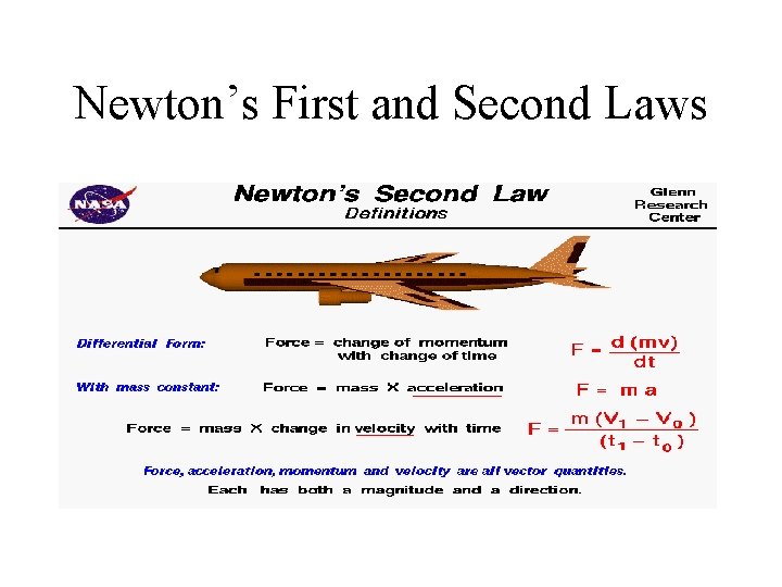 Newton’s First and Second Laws Newton’s First and Second Laws