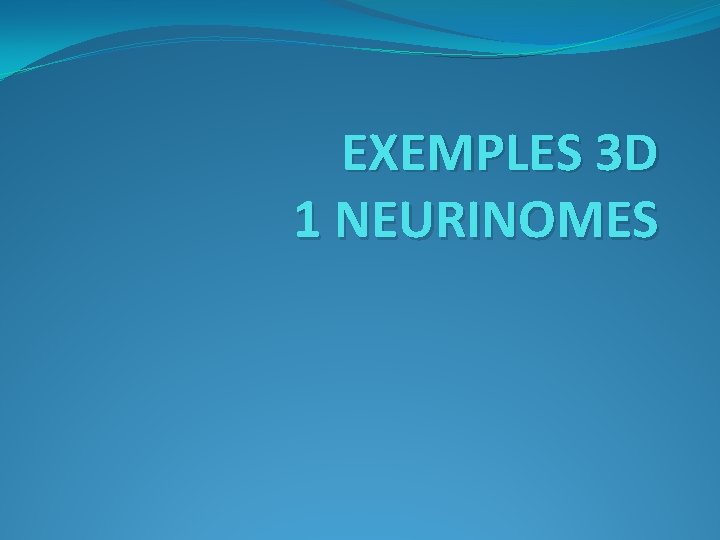 EXEMPLES 3 D 1 NEURINOMES 