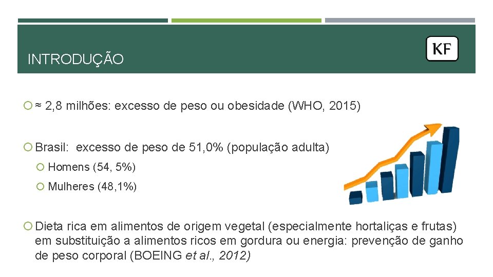 INTRODUÇÃO ≈ 2, 8 milhões: excesso de peso ou obesidade (WHO, 2015) Brasil: excesso INTRODUÇÃO ≈ 2, 8 milhões: excesso de peso ou obesidade (WHO, 2015) Brasil: excesso