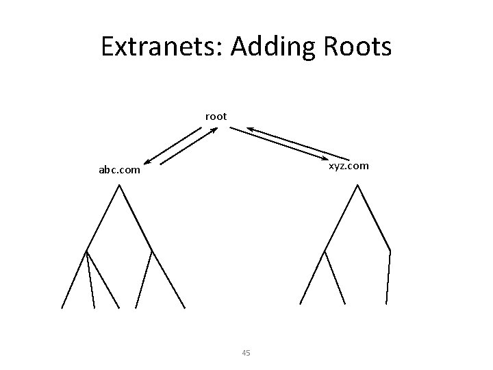 Extranets: Adding Roots root xyz. com abc. com 45 
