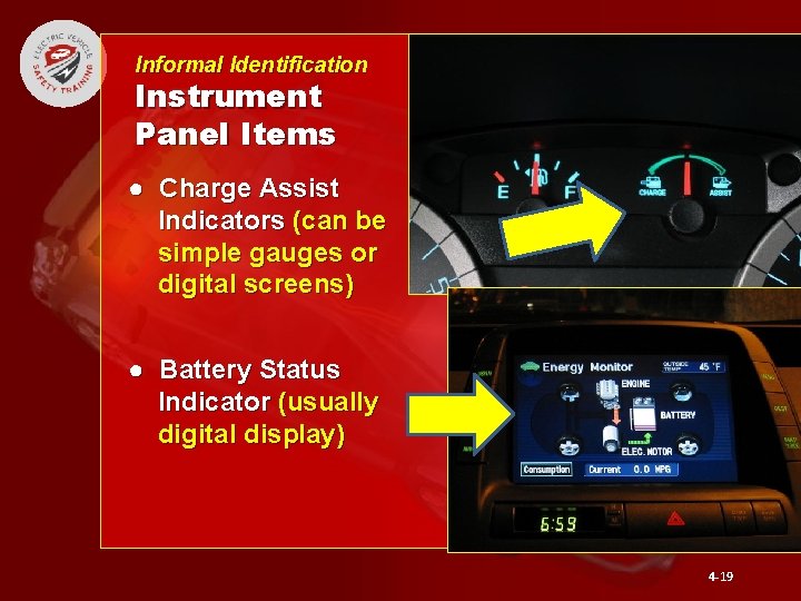 Informal Identification Instrument Panel Items ● Charge Assist Indicators (can be simple gauges or