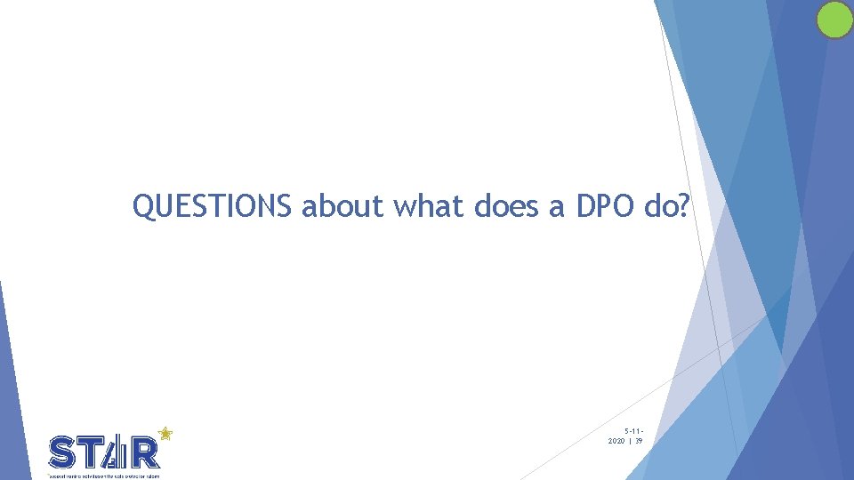 QUESTIONS about what does a DPO do? 5 -112020 | 39 