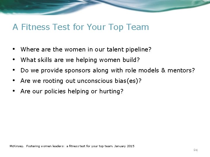 A Fitness Test for Your Top Team • • • Where are the women