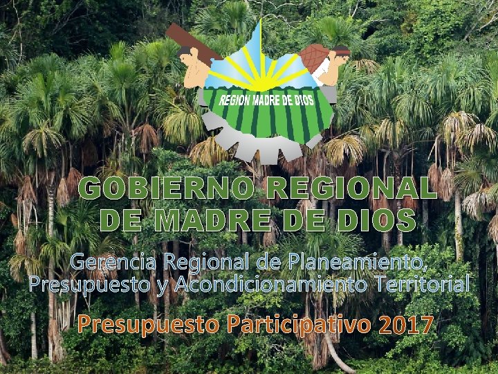GOBIERNO REGIONAL DE MADRE DE DIOS Gerencia Regional de Planeamiento, Presupuesto y Acondicionamiento Territorial