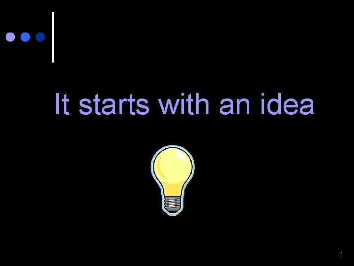 It starts with an idea 1 