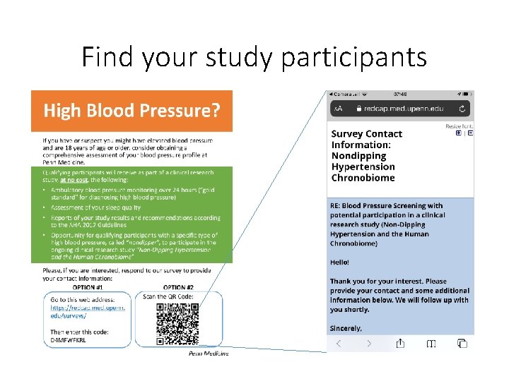 Find your study participants 