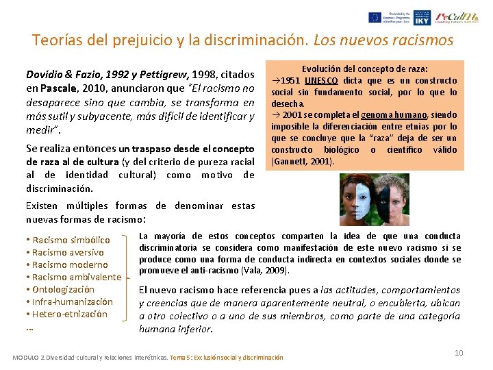 Teorías del prejuicio y la discriminación. Los nuevos racismos Dovidio & Fazio, 1992 y Teorías del prejuicio y la discriminación. Los nuevos racismos Dovidio & Fazio, 1992 y