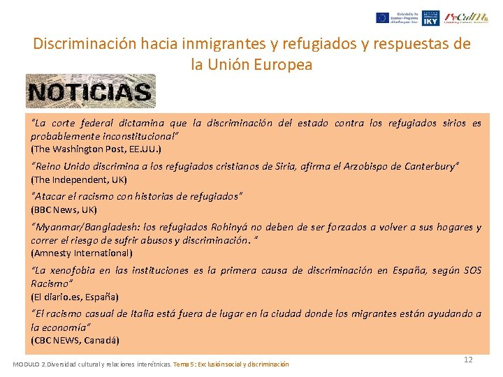 Discriminación hacia inmigrantes y refugiados y respuestas de la Unión Europea "La corte federal Discriminación hacia inmigrantes y refugiados y respuestas de la Unión Europea "La corte federal