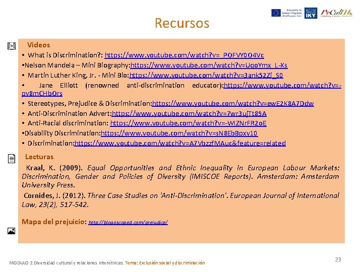 Recursos Videos • What is Discrimination? : https: //www. youtube. com/watch? v=_POFVY 0 O Recursos Videos • What is Discrimination? : https: //www. youtube. com/watch? v=_POFVY 0 O
