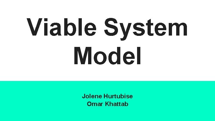 Viable System Model Jolene Hurtubise Omar Khattab 