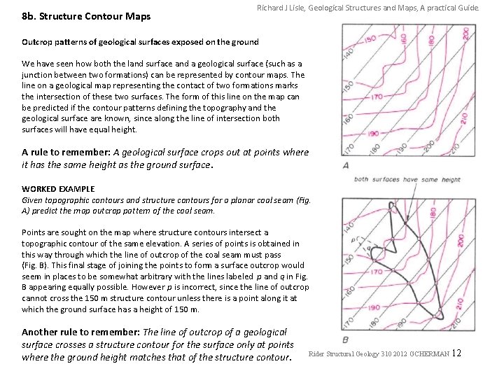 8 b. Structure Contour Maps Richard J Lisle, Geological Structures and Maps, A practical