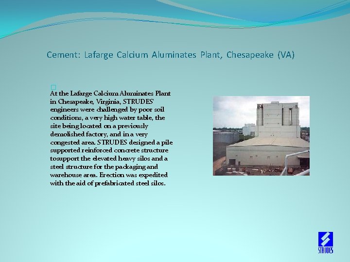 Cement: Lafarge Calcium Aluminates Plant, Chesapeake (VA) � At the Lafarge Calcium Aluminates Plant