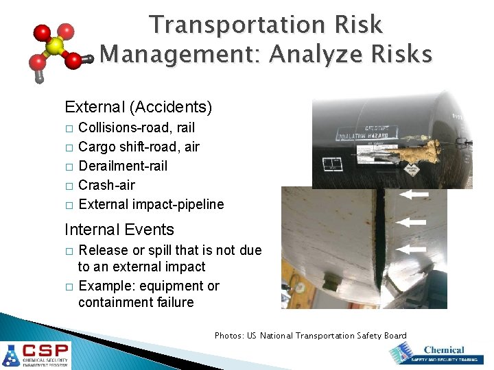Transit And Internal Risk Chemical Transportation Risk Management SAND No 2012 2778