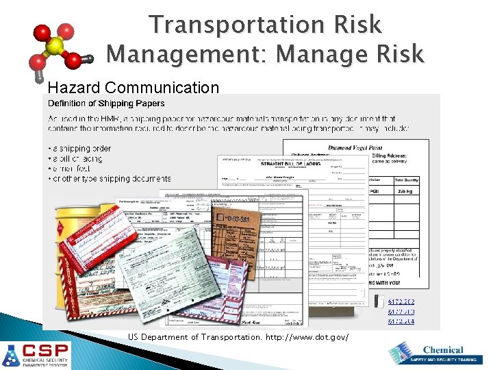 Transportation Risk Management: Manage Risk Hazard Communication US Department of Transportation. http: //www. dot. Transportation Risk Management: Manage Risk Hazard Communication US Department of Transportation. http: //www. dot.