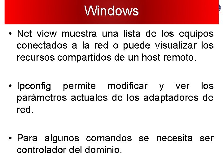 Windows • Net view muestra una lista de los equipos conectados a la red
