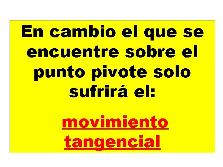 En cambio el que se encuentre sobre el punto pivote solo sufrirá el: movimiento