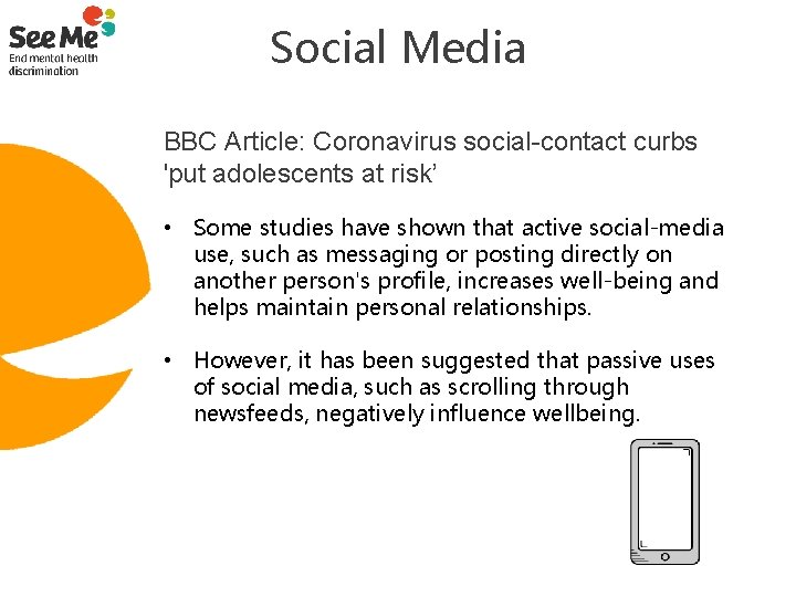 Social Media BBC Article: Coronavirus social-contact curbs 'put adolescents at risk’ • Some studies