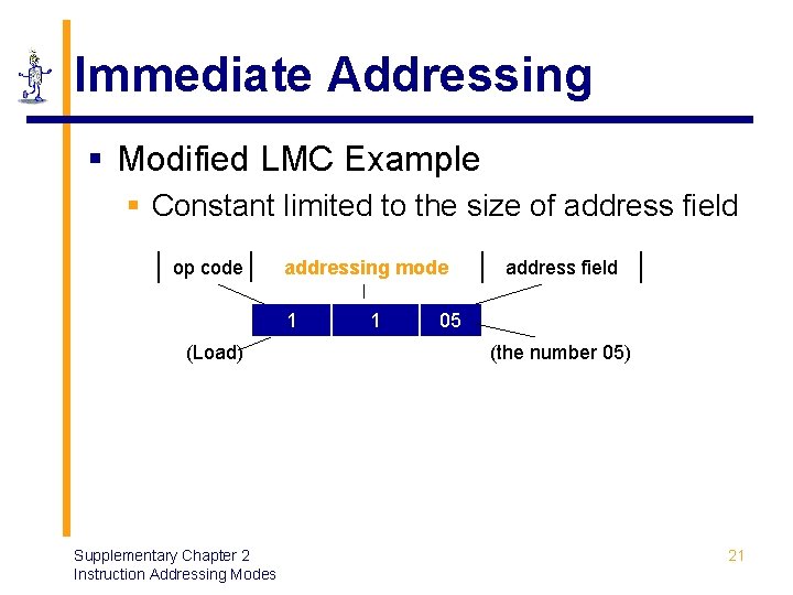 Immediate Addressing § Modified LMC Example § Constant limited to the size of address