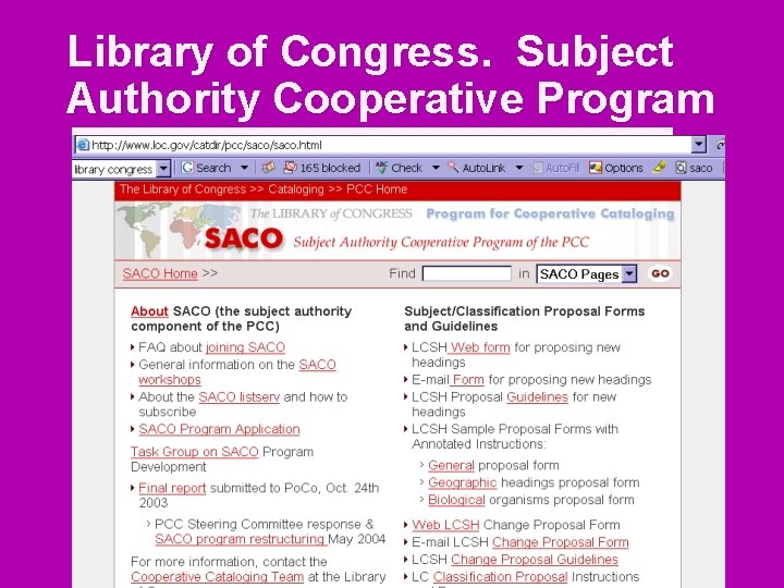 Library Of Congress Subject Headings Lecture 1 Purpose