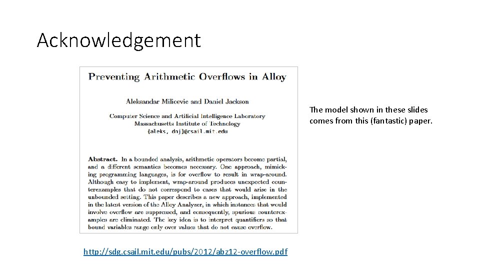 Acknowledgement The model shown in these slides comes from this (fantastic) paper. http: //sdg.