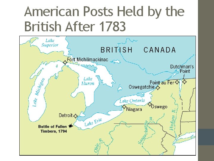 American Posts Held by the British After 1783 