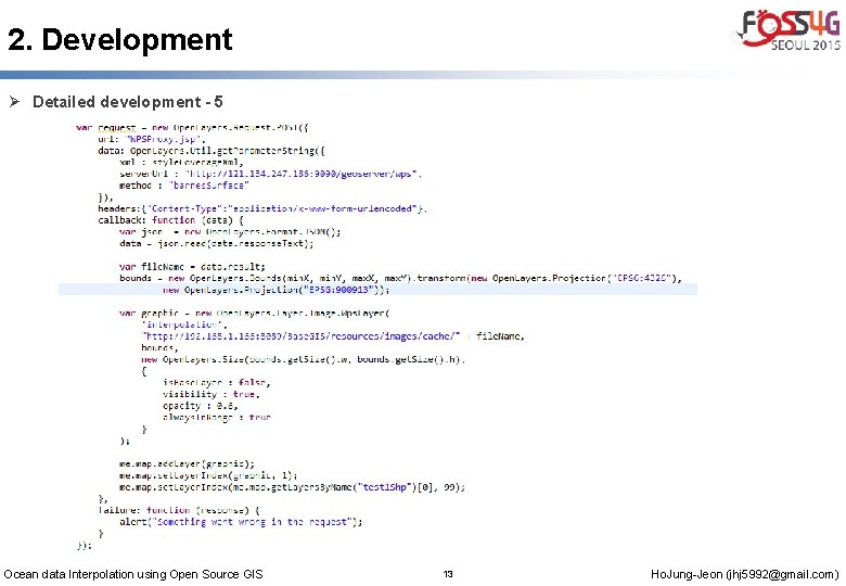 2. Development Ø Detailed development - 5 Ocean data Interpolation using Open Source GIS