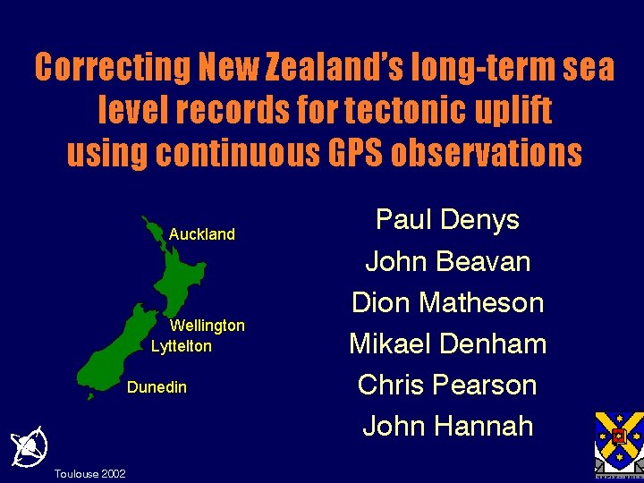 Correcting New Zealand’s long-term sea level records for tectonic uplift using continuous GPS observations