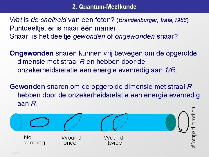 2. Quantum-Meetkunde Wat is de snelheid van een foton? (Brandenburger, Vafa, 1988) Puntdeeltje: er 2. Quantum-Meetkunde Wat is de snelheid van een foton? (Brandenburger, Vafa, 1988) Puntdeeltje: er