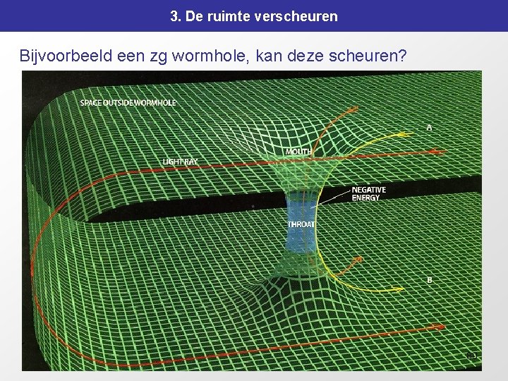 3. De ruimte verscheuren Bijvoorbeeld een zg wormhole, kan deze scheuren? 80 3. De ruimte verscheuren Bijvoorbeeld een zg wormhole, kan deze scheuren? 80