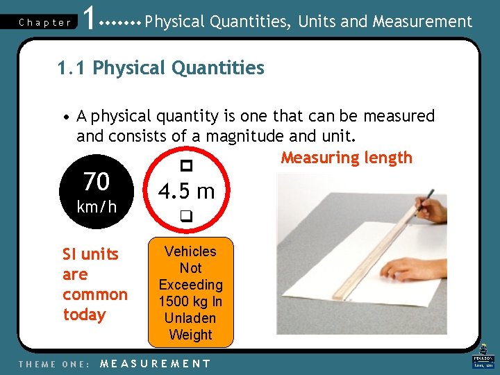 Chapter 1 Physical Quantities, Units and Measurement 1. 1 Physical Quantities • A physical