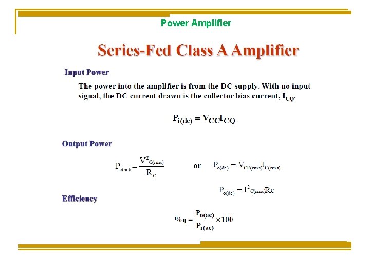 Power Amplifier Power Amplifier