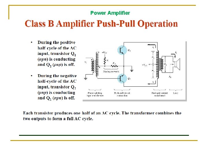 Class B Amplifier Circuit Diagram