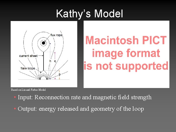 Kathy’s Model Based on Lin and Forbes Model • Input: Reconnection rate and magnetic