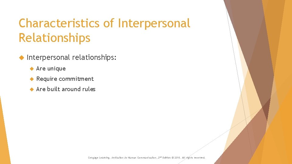 Invitation to Human Communication Chapter Six Understanding Interpersonal