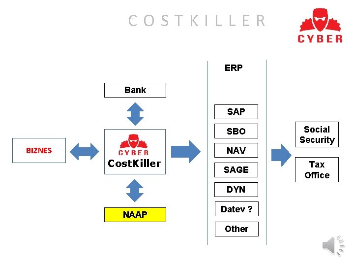 COSTKILLER ERP Bank SAP SBO BIZNES cv Cost. Killer NAV SAGE DYN NAAP Social