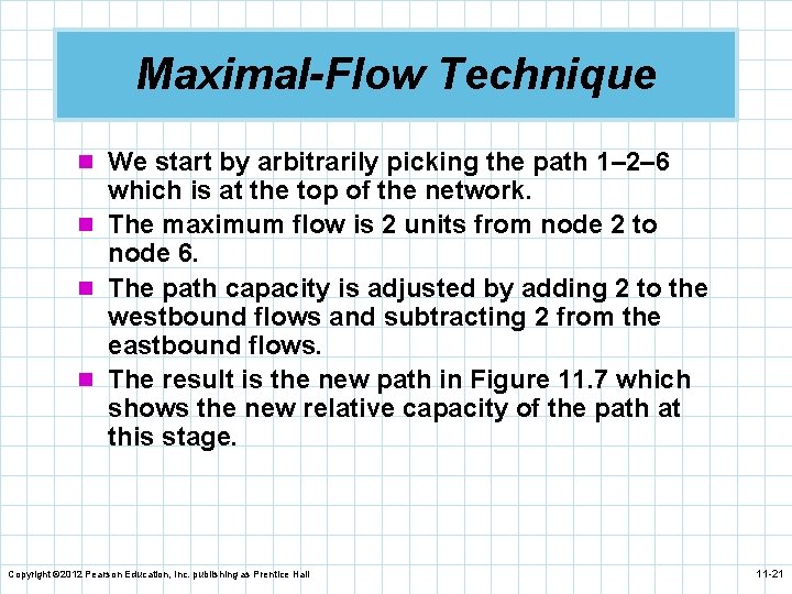 Maximal-Flow Technique n We start by arbitrarily picking the path 1– 2– 6 which