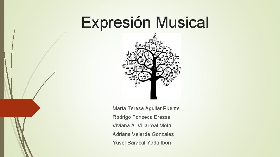 Expresión Musical María Teresa Aguilar Puente Rodrigo Fonseca Bressa Viviana A. Villarreal Mota Adriana