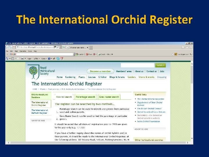 The International Orchid Register 