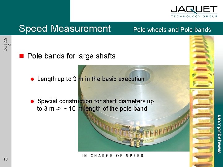 Pole wheels and Pole bands 05. 11. 202 0 Speed Measurement n Pole bands